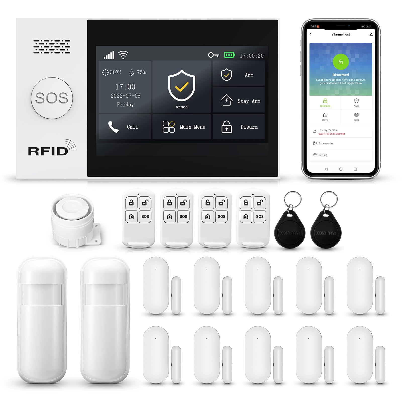 Kit de seguridad inteligente con múltiples sensores smart