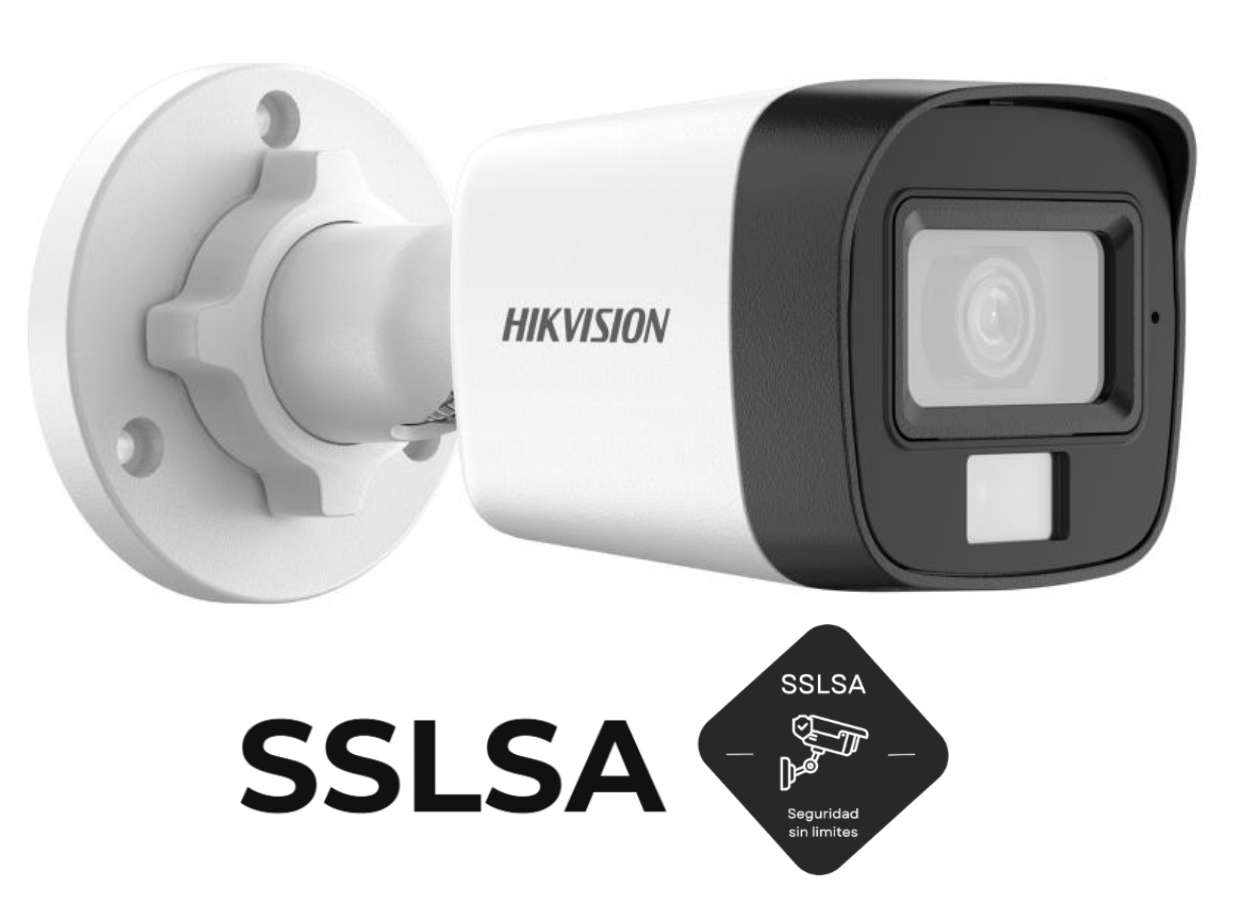 Comprar DS-2CE16D0T-LPFS Cámara turbo 2MP HD1080p, tipo Bala, IP67, lente 2.8mm, micrófono, doble iluminador IR + luz blanca, Plástica en SSLSA Guatemala